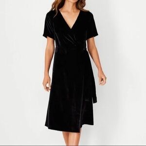 Velvet Black Wrap Dress